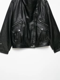 Guobioziy Women's Slim-Fit Pleated Faux Leather Jacket 2026 Spring-Autumn New European Casual Fashion Trend Motorcycle Street