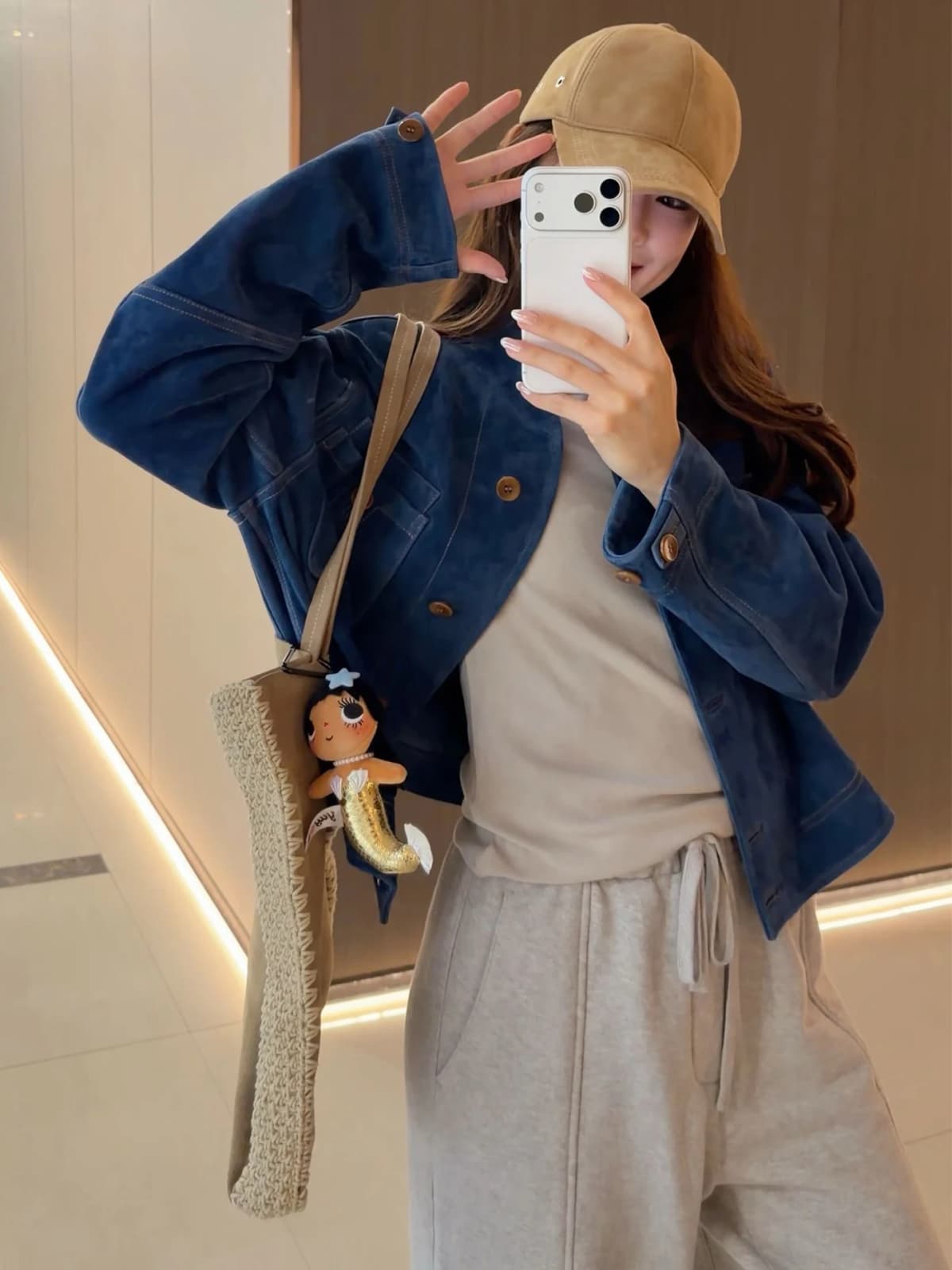 Women's Suede Jacket Short Casual Korean Style Early Autumn Thin Outerwear Chic Coat Tagkita Brand Long Sleeve Pocket