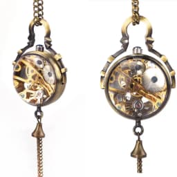 Steampunk Transparent Glass Ball Mechanical Pendant Pocket Watch Chain New Mens P100