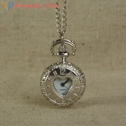 Hot Sale Women Vintage Pocket Watch Quartz Portable Hollow Out 1 Circular Design with Stylish 80cm Chain for Daily Party