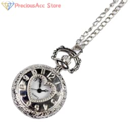 Hot Sale Women Vintage Pocket Watch Quartz Portable Hollow Out 1 Circular Design with Stylish 80cm Chain for Daily Party
