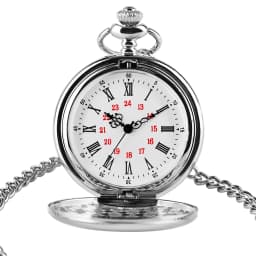 Silver/Black/Gold Smooth Quartz Pocket Watch Men Women Necklace Clock Metal Alloy Watches Pendant with Fob Chain Necklace Gifts
