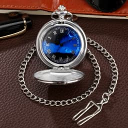 Silver/Black/Gold Smooth Quartz Pocket Watch Men Women Necklace Clock Metal Alloy Watches Pendant with Fob Chain Necklace Gifts