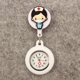 New Cute Nurse Doctor Retractable Pocket Watches Hospital Medical Supplies Badge Reel Ambulance Syringe Clips Watches
