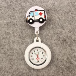 New Cute Nurse Doctor Retractable Pocket Watches Hospital Medical Supplies Badge Reel Ambulance Syringe Clips Watches