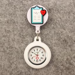 New Cute Nurse Doctor Retractable Pocket Watches Hospital Medical Supplies Badge Reel Ambulance Syringe Clips Watches