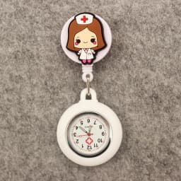 New Cute Nurse Doctor Retractable Pocket Watches Hospital Medical Supplies Badge Reel Ambulance Syringe Clips Watches