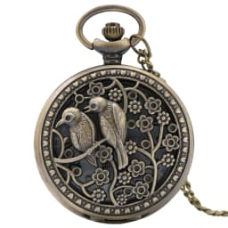 Vintage Bronze Wild Animal Pattern Necklace Watches Wolf/Eagle/Deer/Bear/Horse/Birds Retro Elegant Quartz Pocket Clock
