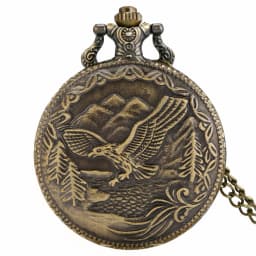 Vintage Bronze Wild Animal Pattern Necklace Watches Wolf/Eagle/Deer/Bear/Horse/Birds Retro Elegant Quartz Pocket Clock