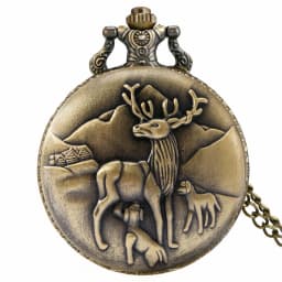 Vintage Bronze Wild Animal Pattern Necklace Watches Wolf/Eagle/Deer/Bear/Horse/Birds Retro Elegant Quartz Pocket Clock