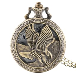 Vintage Bronze Wild Animal Pattern Necklace Watches Wolf/Eagle/Deer/Bear/Horse/Birds Retro Elegant Quartz Pocket Clock