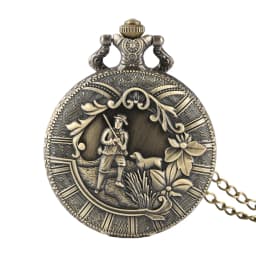 Vintage Bronze Wild Animal Pattern Necklace Watches Wolf/Eagle/Deer/Bear/Horse/Birds Retro Elegant Quartz Pocket Clock