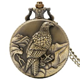Vintage Bronze Wild Animal Pattern Necklace Watches Wolf/Eagle/Deer/Bear/Horse/Birds Retro Elegant Quartz Pocket Clock