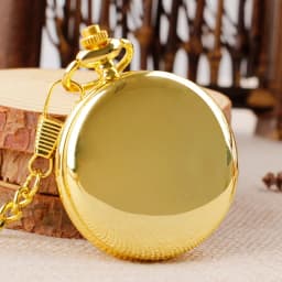 Best Sale Gold Smooth Simple Quartz Pocket Watch Luxury Vintage Exquisite Chain Pocket Watches Necklace Men's Women's Gift