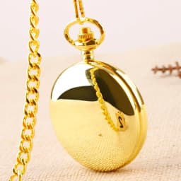 Best Sale Gold Smooth Simple Quartz Pocket Watch Luxury Vintage Exquisite Chain Pocket Watches Necklace Men's Women's Gift