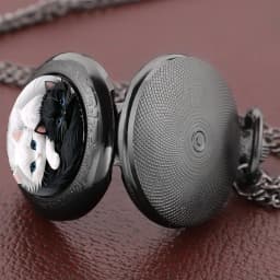 Yin Yang Cats Glass Dome Pocket Watch Arabic Numerals Vintage Gift Women's Necklace Pendant Clock Men's Watch Souvenirs Gifts