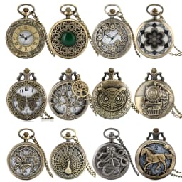 Hot Vintage Quartz Analog Pocket Watch Gift Unisex Arabic Numerals Dial Retro Pendant Necklace Pendant Clock Women Timepiece