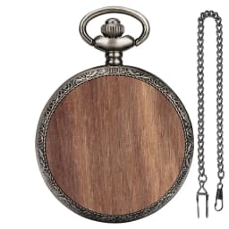 Multi‑Style Embossed Carved Alloy Pocket Watch Vintage Wood Decor Classic Quartz Pocket Watch Pendant Pocket Watch Gift Unisex