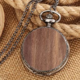 Multi‑Style Embossed Carved Alloy Pocket Watch Vintage Wood Decor Classic Quartz Pocket Watch Pendant Pocket Watch Gift Unisex