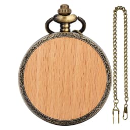 Multi‑Style Embossed Carved Alloy Pocket Watch Vintage Wood Decor Classic Quartz Pocket Watch Pendant Pocket Watch Gift Unisex