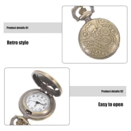 Retro Vintage Bronze Quartz Pocket Watch Necklace Hollow Flower Pendant Elegant Timepiece Fashion Gift for Men Women