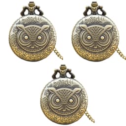 Retro Charm Neutral Fashion Owl Carving Quartz Steampunk Pocket Watch Men's and Women's Necklace Pendant Gift