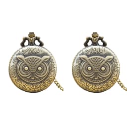 Retro Charm Neutral Fashion Owl Carving Quartz Steampunk Pocket Watch Men's and Women's Necklace Pendant Gift