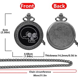 Retro Charm Neutral Fashion Skull Printed Quartz Pocket Watch Steampunk Men's and Women's Necklace Pendant Gift