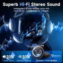 Moman Motorcycle Intercom H2S Motorbike Helmet Speaker 2-Way 1000M Communication Headset with Triple Noise Cancellation Hi-Fi