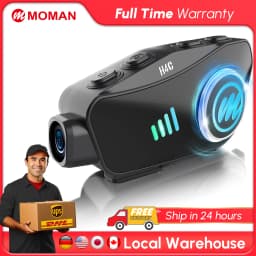 Moman H4C Motorcycle Helmet Headset with Camera H4C with 【1080P Camera】120° Wide Angle 360° Recording with 32G TF Card