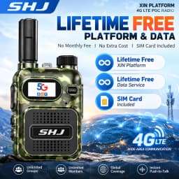 SHJ 4G LTE PoC Radio Global Network Walkie Talkie with SIM Card Lifetime Free XIN Platform Data Unlimited Groups Members Private