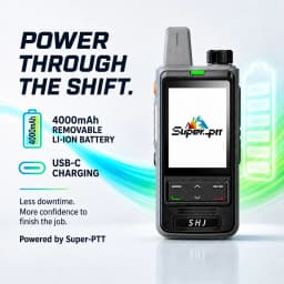 SHJ S560 4G LTE PoC Walkie Talkie, Lifetime Free SIM+Super-PTT Platform, 5000km Group/Private Call Two Way Radio 2.4in USB-C SOS
