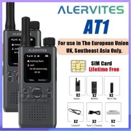 ALERVITES AT1 PoC Global Walkie Talkie Nationwide Coverage Unlimited Distance 4G LTE USB-C Charging US/EU Ultra-light Thin Radio