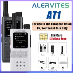ALERVITES AT1 PoC Global Walkie Talkie Nationwide Coverage Unlimited Distance 4G LTE USB-C Charging US/EU Ultra-light Thin Radio