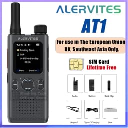 ALERVITES AT1 PoC Global Walkie Talkie Nationwide Coverage Unlimited Distance 4G LTE USB-C Charging US/EU Ultra-light Thin Radio