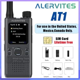 ALERVITES AT1 PoC Global Walkie Talkie Nationwide Coverage Unlimited Distance 4G LTE USB-C Charging US/EU Ultra-light Thin Radio