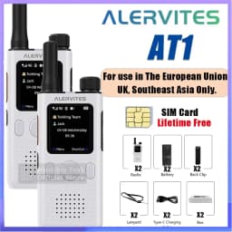 ALERVITES AT1 PoC Global Walkie Talkie Nationwide Coverage Unlimited Distance 4G LTE USB-C Charging US/EU Ultra-light Thin Radio