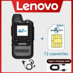 Lenovo Global Walkie Talkie Long Rang Global PPT Walkie-Talkie with SIM Card LIFE TIME Free Transnational POC Radio