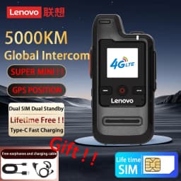 Lenovo Global Walkie Talkie Long Rang Global PPT Walkie-Talkie with SIM Card LIFE TIME Free Transnational POC Radio