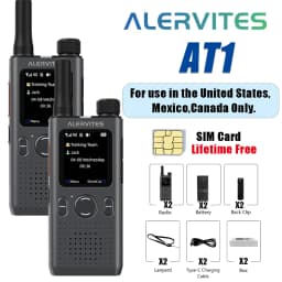 ALERVITES PoC AT1 Global Walkie Talkie Baofeng Radio 4G LTE EU/US Version Optional Group Call Support Multi-Language Menu USB-C