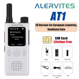 ALERVITES PoC AT1 Global Walkie Talkie Baofeng Radio 4G LTE EU/US Version Optional Group Call Support Multi-Language Menu USB-C