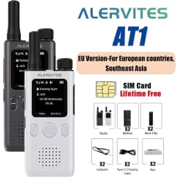 ALERVITES PoC AT1 Global Walkie Talkie Baofeng Radio 4G LTE EU/US Version Optional Group Call Support Multi-Language Menu USB-C