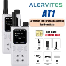 ALERVITES PoC AT1 Global Walkie Talkie Baofeng Radio 4G LTE EU/US Version Optional Group Call Support Multi-Language Menu USB-C