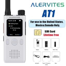 ALERVITES PoC AT1 Global Walkie Talkie Baofeng Radio 4G LTE EU/US Version Optional Group Call Support Multi-Language Menu USB-C