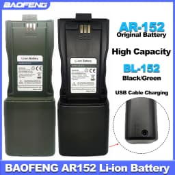BAOFENG AR-152 Tactical Walkie Talkie Battery High Capacity Original Li-ion Battery AR152 Two Way Radios Extra Batteries BL-152