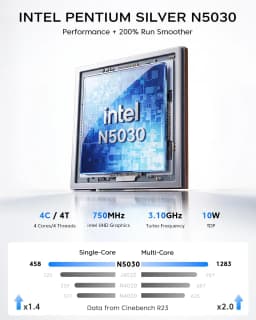 KAMRUI Mini PC Intel N5030 Up to 3.1GHz 8GB DDR4 512GB M.2 SSD 4K Triple Screen Mini Desktop Computer with UHD Graphics 605 Home
