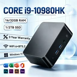 Mini PC Gaming Computer Intel Core I9 10980HK Windows 11 Pro 16GB 32GB RAM 2TB SSD WIFI6 BT5.2 Office 3 Years Warranty Gamer PC