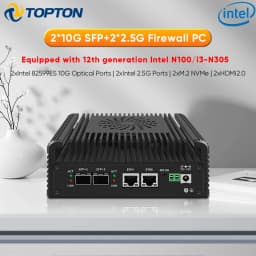Topton Solid Firewall PC Computer Intel N150 N100 2x10G SFP or 2x10G 2x2.5G LAN Type-C 2xNVMe+SATA NAS Mini PC Home Lab Server