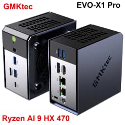 GMKtec EVO-X1 Pro Ryzen AI 9 HX 470 Powerful AI PC LPDDR5 64GB 2*M.2 2280 SSD WIFI7 BT5.4 Windows 11 Pro Mini PC Gaming Computer