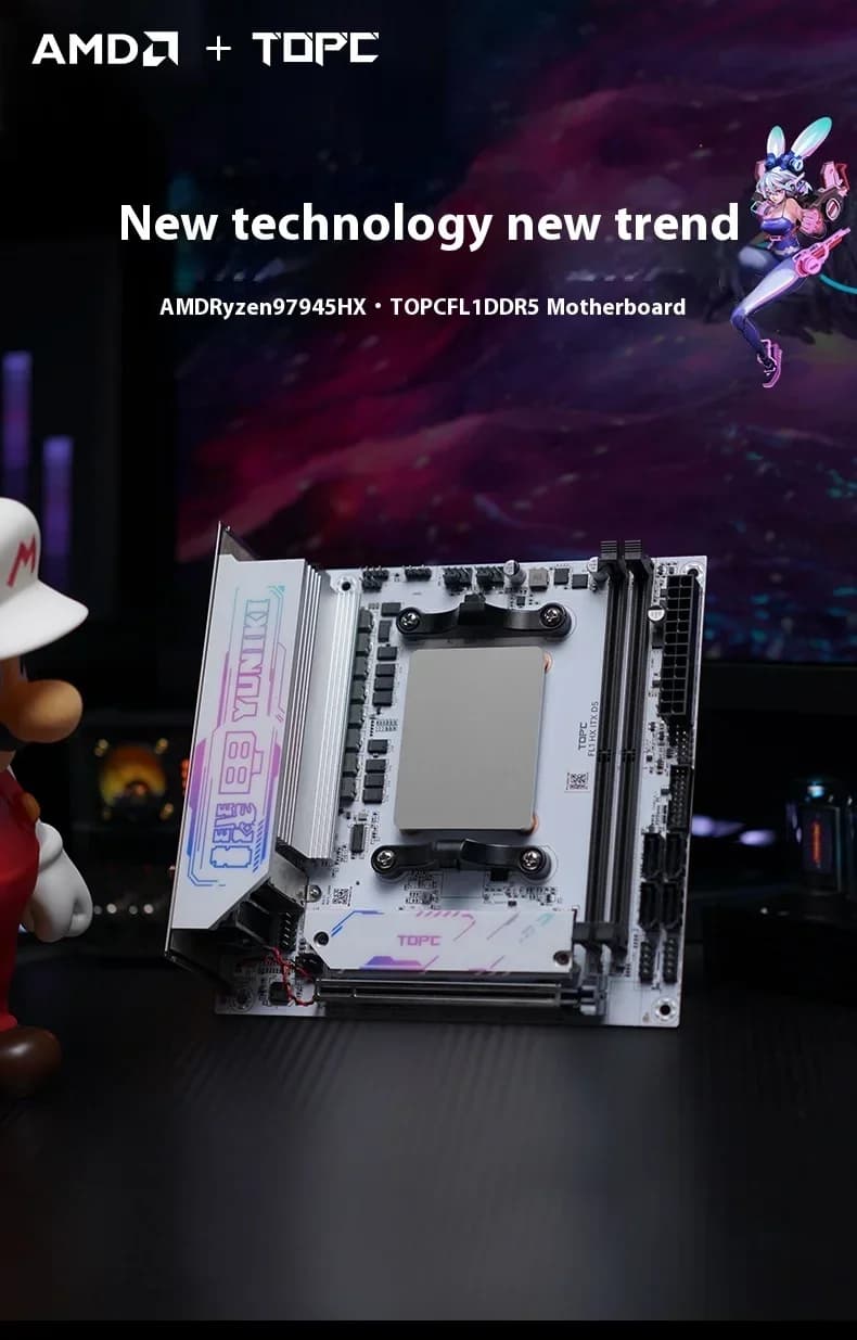 TOPC AMD R9 9955HX 7845HX/7945HX/ 8945HX/ R7 7745HX Gaming Motherboard 2*DDR5 2*M.2 2280 SSD 4*SATA3.0 WiFi6E BT5.3 Computer